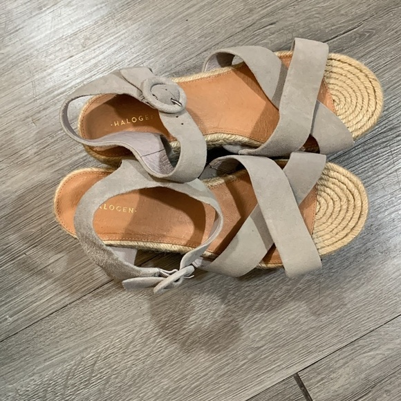 Halogen Emery Platform Espadrille, Gray Suede Sandals Size 9.5 - Picture 2 of 11